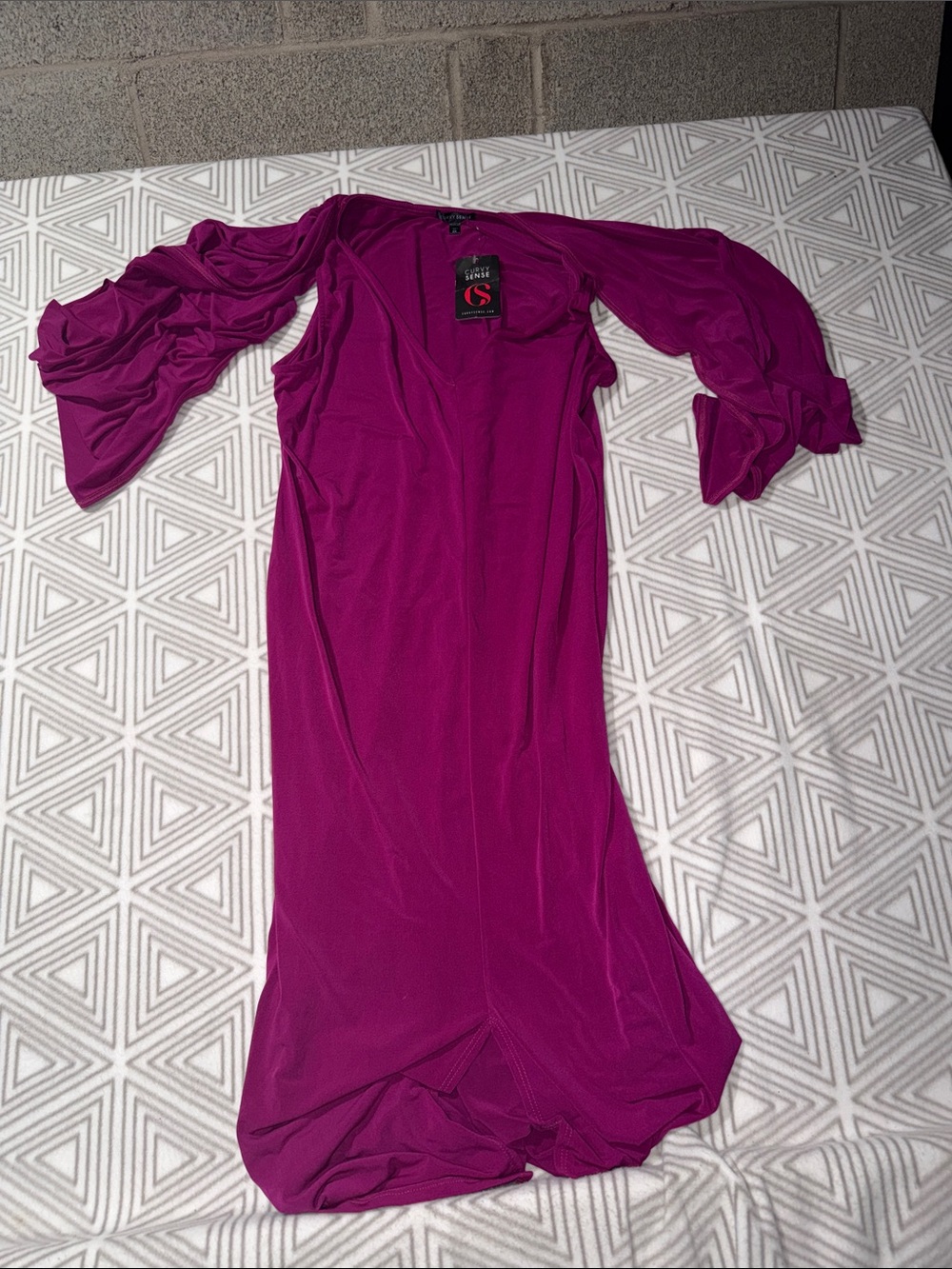 Ruffled‎ Sleeve Magenta Maxi Dress